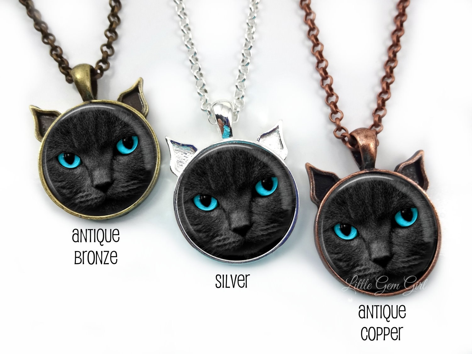Personalized Cat Necklace Custom Cat Jewelry Double Sided Etsy