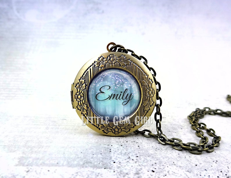 Personalized Name Locket Monogram Necklace Custom Photo Etsy