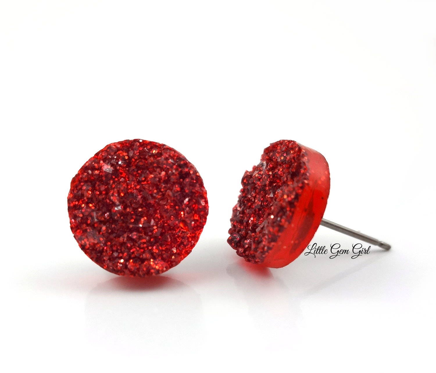  8mm, 10mm or 12mm Red Merlot Wine Crystal Faux Druzy