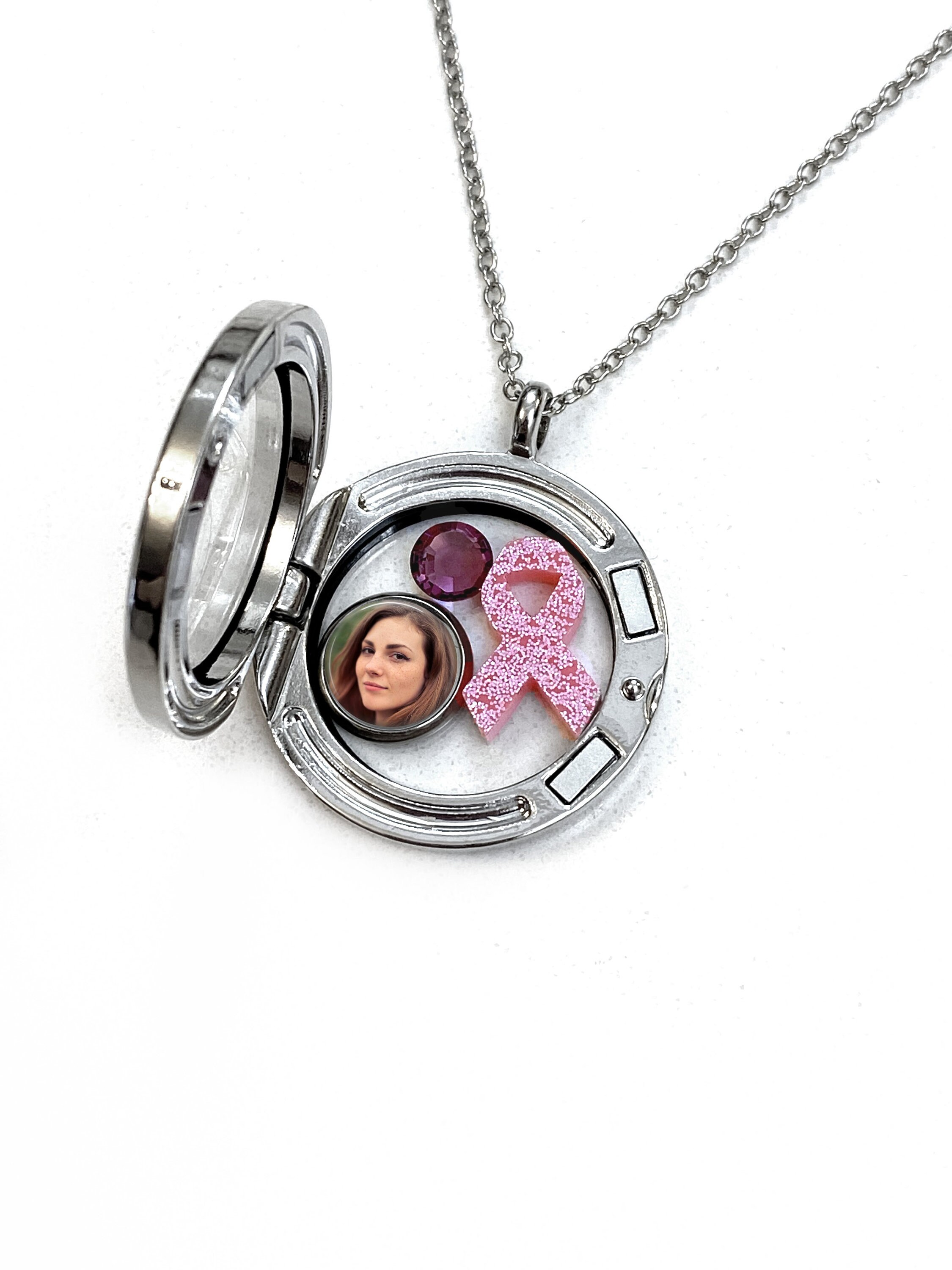 Personalized Floating Locket With Premium Crystal Birthstones, Photo ...