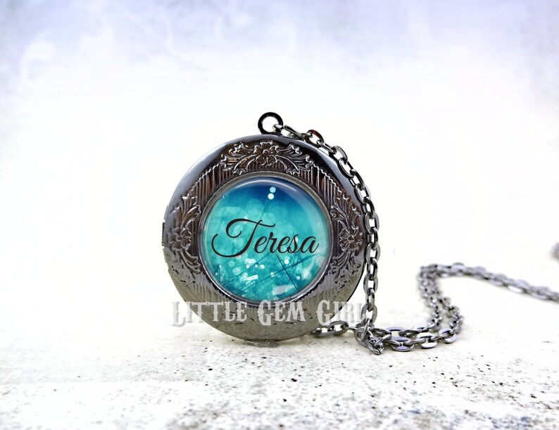 Personalized Name Locket Monogram Necklace Custom Photo Etsy