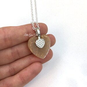 Custom Pet Cremation Heart Pendant Necklace made with Your Pet Ashes You Pick Colors Memorial Jewelry image 7