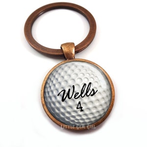 Personalized Golf Ball Key Chain - Name Golf Ball Keychain for Golf Lover - Custom Name Key Chain - Golfer Personalized Name Keepsake