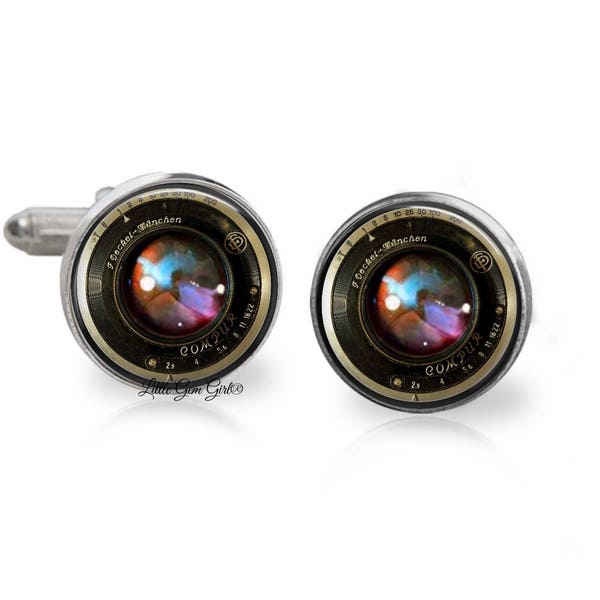 Vintage Camera Lens Cuff Links - Camera Lens Cufflinks - Photography Cuff Links - Wedding Keepsake - Photographer Gift