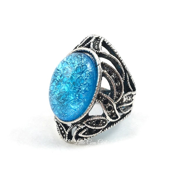 Glass Fire Opal Ring - Etsy