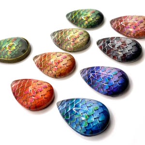 Dragon Egg Necklace - Fantasy Pendant with Mermaid Scale Effect - Magical Geek Jewelry, Mythical Creature Necklace image 7