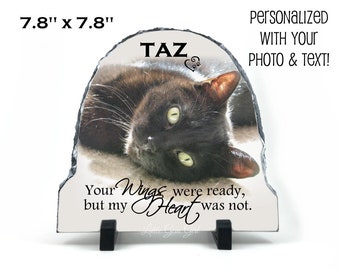 Pet Memorial Plaque - Personalized Slate Photo Plaque - Custom Photo Plaque with Picture and Text - Loss of Pet Memorial Sympathy Gift