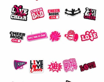 Cheerleading Jibbitz Shoe Charms: Pink Squad Clog Clips