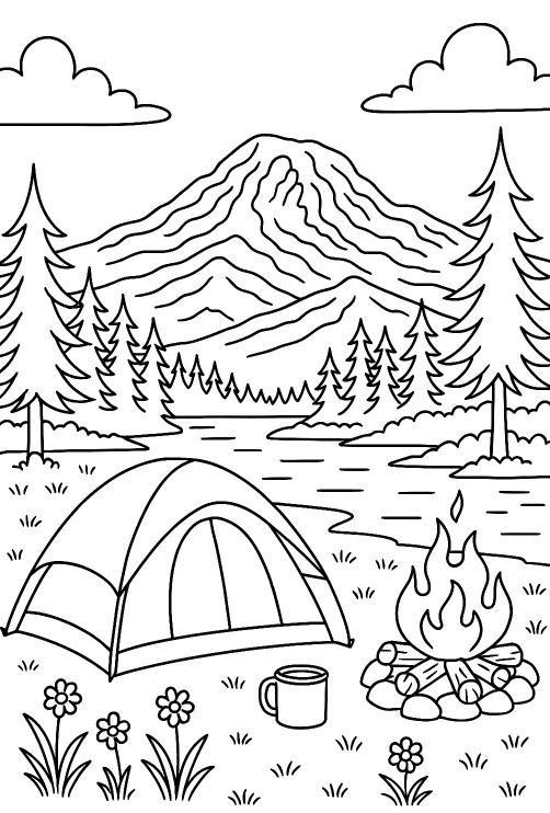 Coluring In Rainer's Mount Rainier National Park Coloring Book – 5 Printable Pages - Etsy