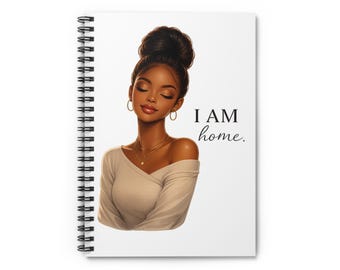 Cuaderno espiral I AM Home / Diario de retratos suaves para la reflexión