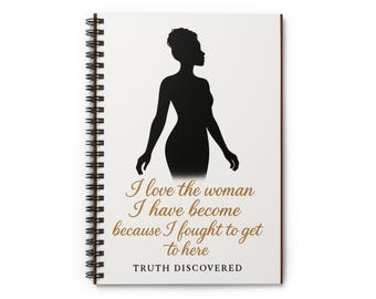 Ich liebe die Frau, aus der ich geworden bin Silhouette Notizbuch | Liniertes Spiral-Notizbuch