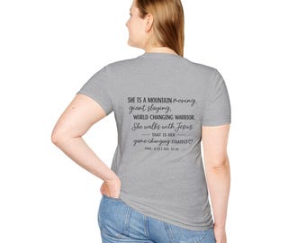 Camiseta de guerrera femenina con versículo bíblico / Camiseta con escritura inspiradora en la espalda