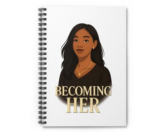 Convirtiéndose en su cuaderno espiral / Mujer ilustrada, empoderamiento