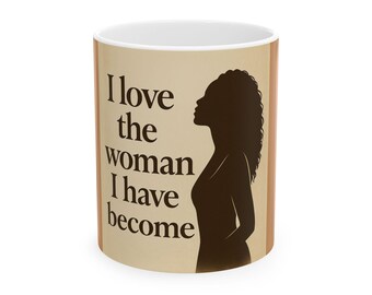 Taza con silueta de mujer inspiradora / Regalo de empoderamiento