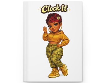 Diario de tapa dura Clock It / Escribe. Sueña. Crece. / Cuaderno motivacional con líneas