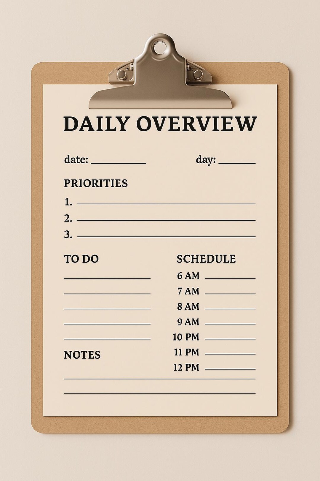 Beige Minimalist Daily Planner | Printable A4 US Letter (digital ...