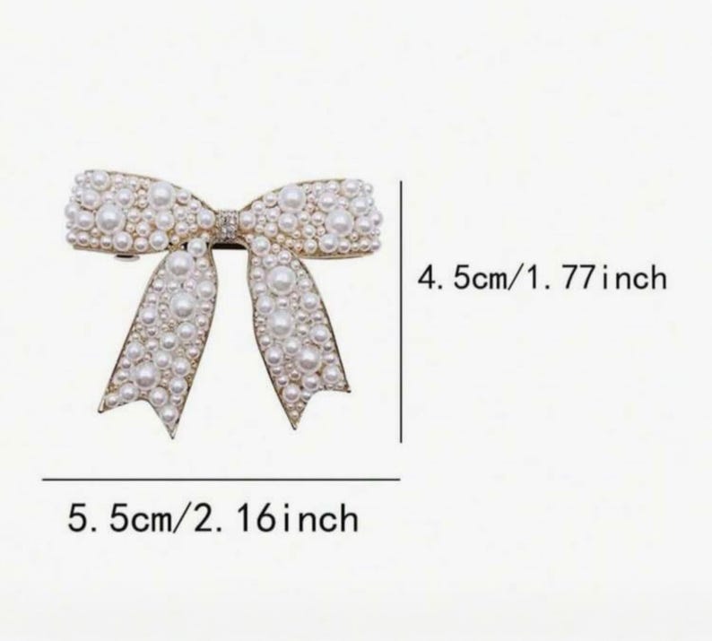 Horquilla con lazo de perla para novia: un elegante accesorio para el cabello de boda. imagen 5