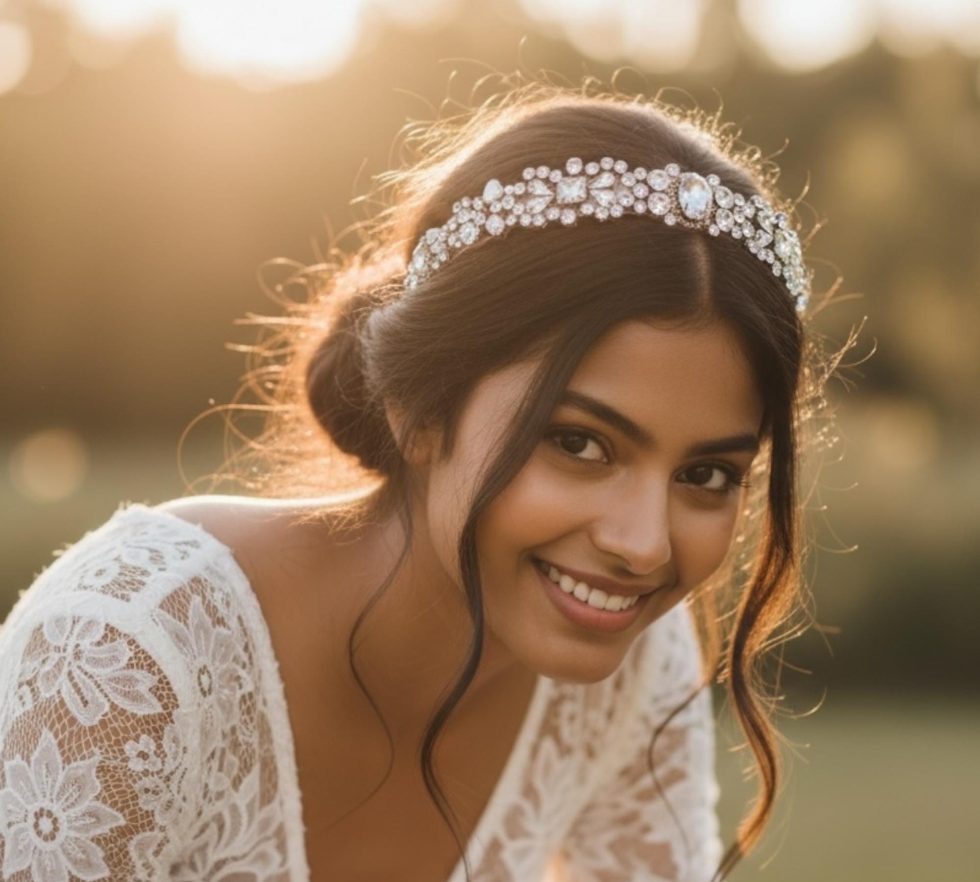 Champagne Crystal Headband - Etsy display picture 3