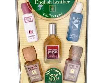 Vintage Englisch Leder Köln Set Musk After Shave Windrift Classic 2 oz 5er Pack