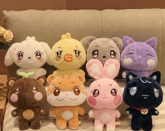 Aniteez Plush Toy, Ateez Character Plushie Kpop Idol Doll, Cute Animal Stuffed Toy, Kawaii Collectible Plush, Gift for Him, For Her