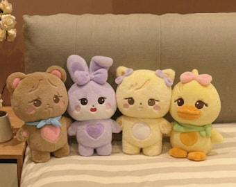 Blackpink Born Pink Plush Doll Set, Kpop Plushies Cute Kawaii Stuffed Animal Toys, Soft Aesthetic Room Decor Collectible Gift for Him Her