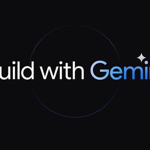 Puede incluir: Un fondo oscuro con las palabras "Build with Gemini" en blanco. La palabra "Gemini" est&aacute; en un degradado de color azul con un icono de estrella encima. Hay c&iacute;rculos conc&eacute;ntricos en el fondo.
