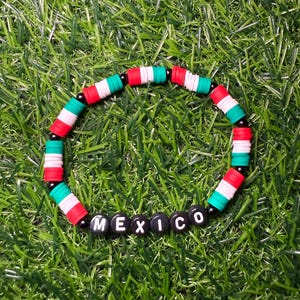 Mexiko Flagge - Tonperlenarmband