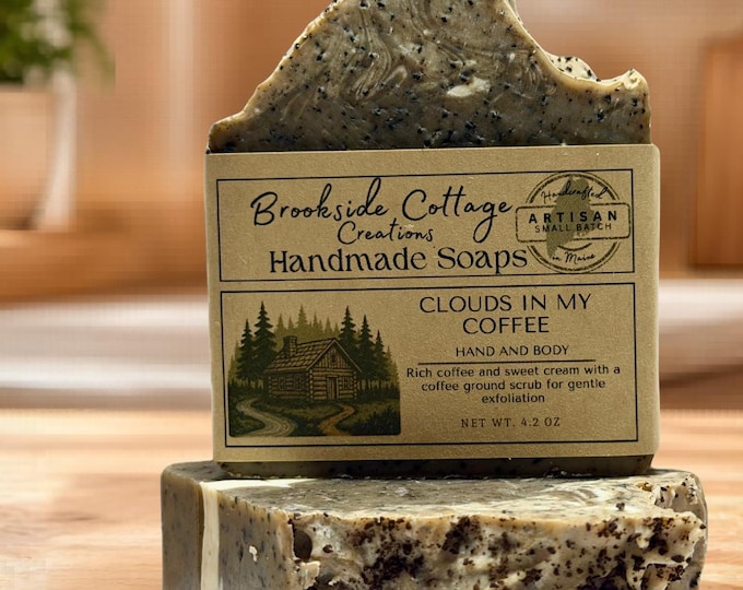 Handmade Coffee Cold Process Soap Bar | Exfoliating Artisan Maine Made