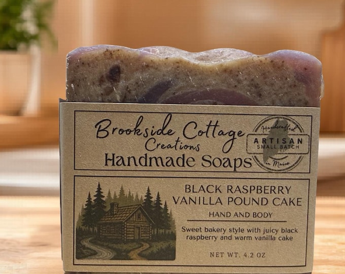 Handmade Black Raspberry Vanilla Soap Bar – Black Raspberry Vanilla Pound Cake | Artisan Maine Soap
