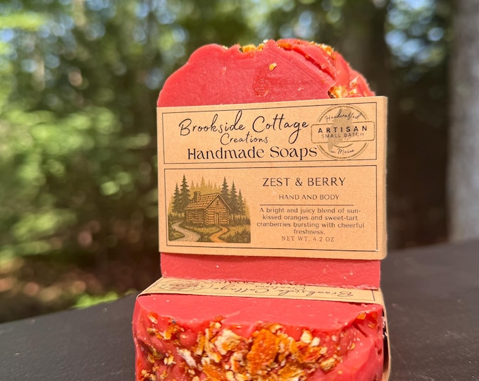 Handmade Cranberry Orange cold process Soap Bar – Zest and Berry | Artisan Maine made