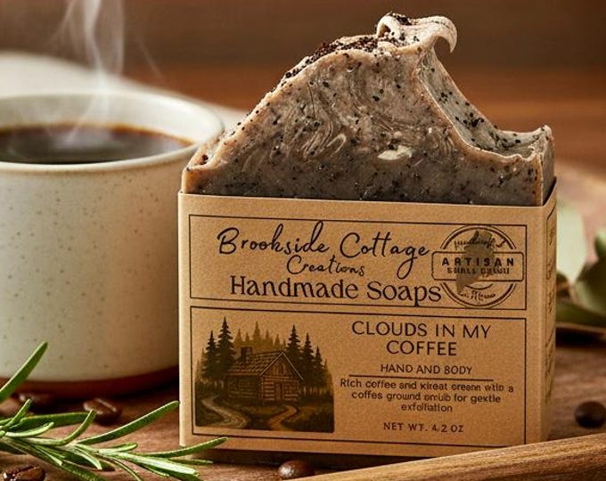 Handmade Coffee Cold Process Soap Bar | Exfoliating Artisan Maine Made