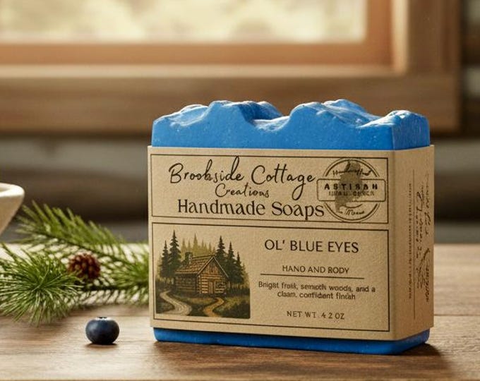Handmade Cold Process Soap Bar – Ol' Blue Eyes | Bright Fruit & Spice