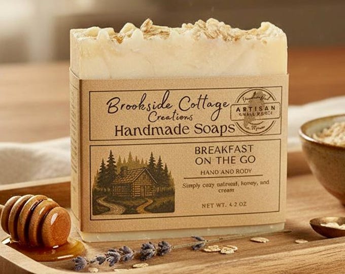 Handmade oatmeal honey, artisan Maine Made, cold process soap bar