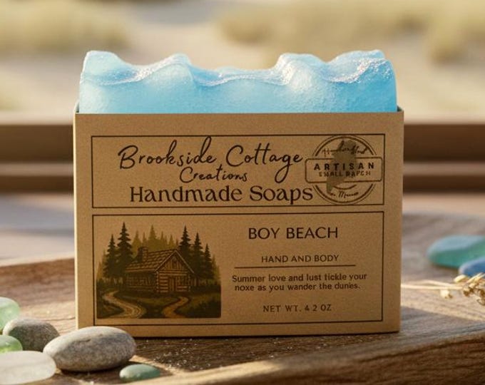 Handmade Coastal Cold Process Soap Bar – Boy Beach Fresh Ocean-Inspired