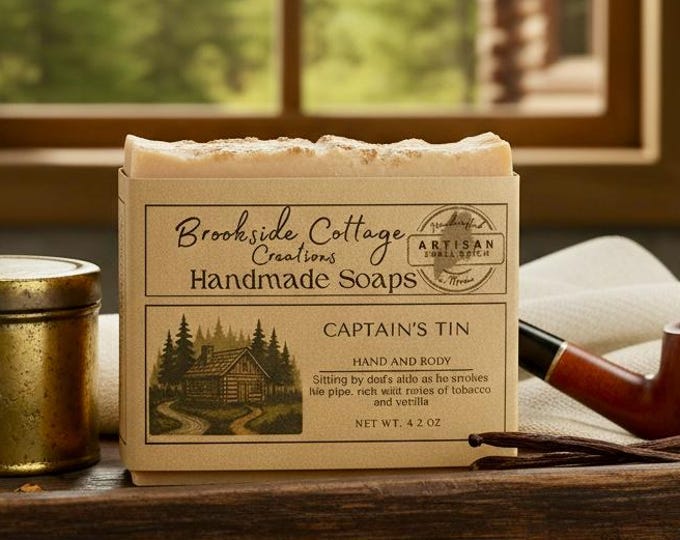 Handmade Men’s Artisan Cold Process Soap Bar | Tobacco Vanilla Scent