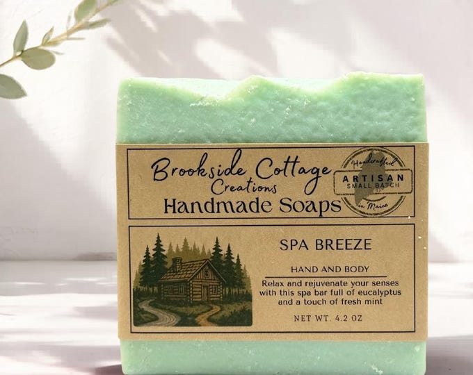 Handmade Cold Process Soap Bar – Spa Breeze with Eucalyptus