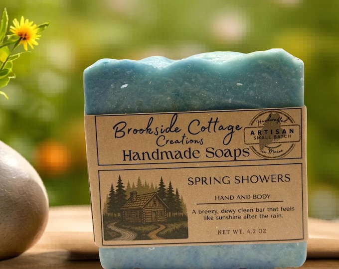 Handmade Spring Showers Floral Soap Bar | Artisan Maine Soap