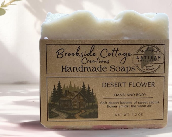Handmade floral Cold Process soap bar | Desert cactus flower scent
