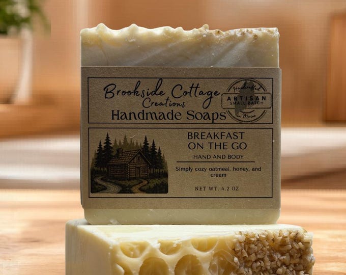 Handmade oatmeal honey, artisan Maine Made, cold process soap bar