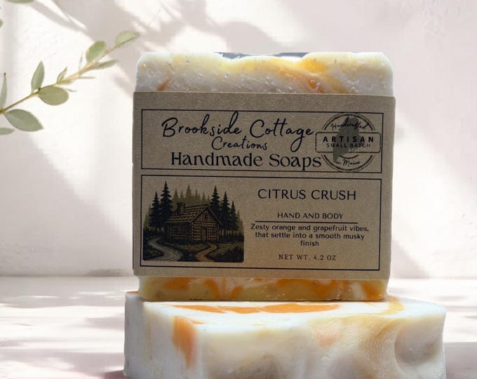 Handmade Citrus Soap Bar – Citrus Crush | Orange & Lemon Artisan Soap Made in Maine