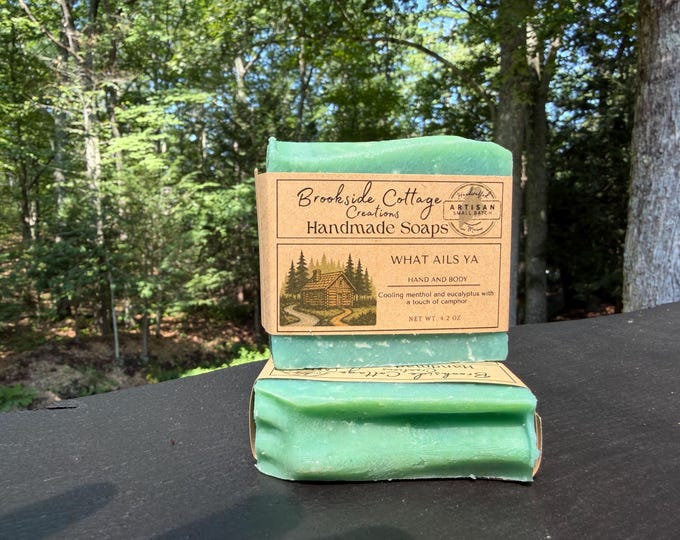 Handmade Muscle Relief Cold Process Soap Bar – Cooling Menthol Herbal