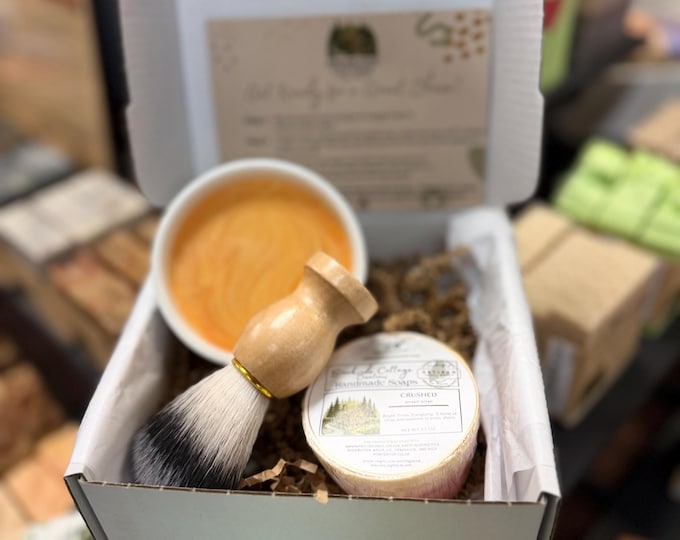 Handmade Cold Process Artisan Mens Shave Soap -  Crushed, Maine Made