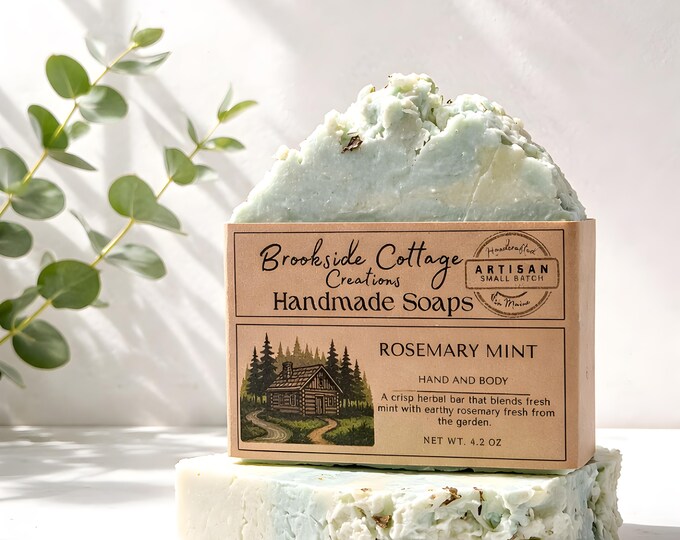 Handmade Rosemary and Mint Soap Bar | Artisan Maine Soap