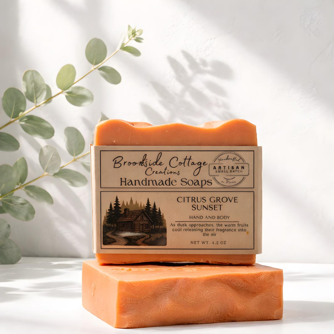 Handmade Citrus Soap Bar | Blood Orange Musk, Small Batch Cold Process ...