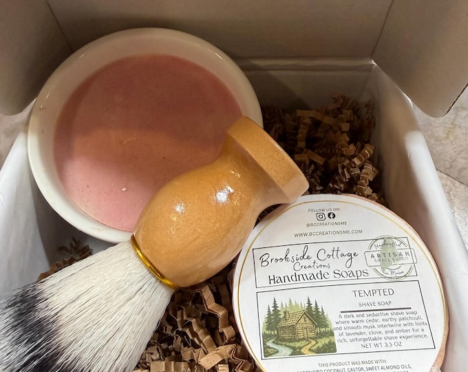 Handmade Cold Process Artisan Mens Shave Soap -  Tempted, Maine Made