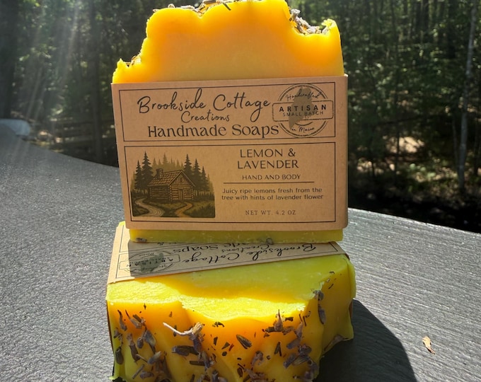 Handmade Lemon Lavender Soap Bar – Artisan Maine Small Batch Handcrafted Soap