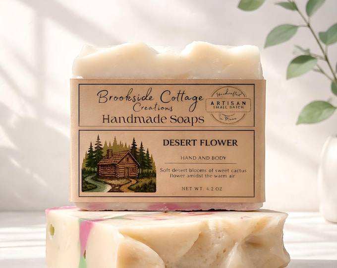 Handmade floral Cold Process soap bar | Desert cactus flower scent