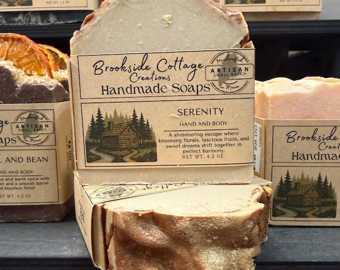 Handmade Fruit and Floral cold process Soap Bar – Serenity | Artisan Maine made