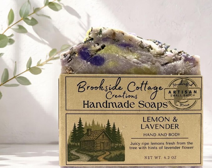Handmade Lemon Lavender Soap Bar – Artisan Maine Small Batch Handcrafted Soap