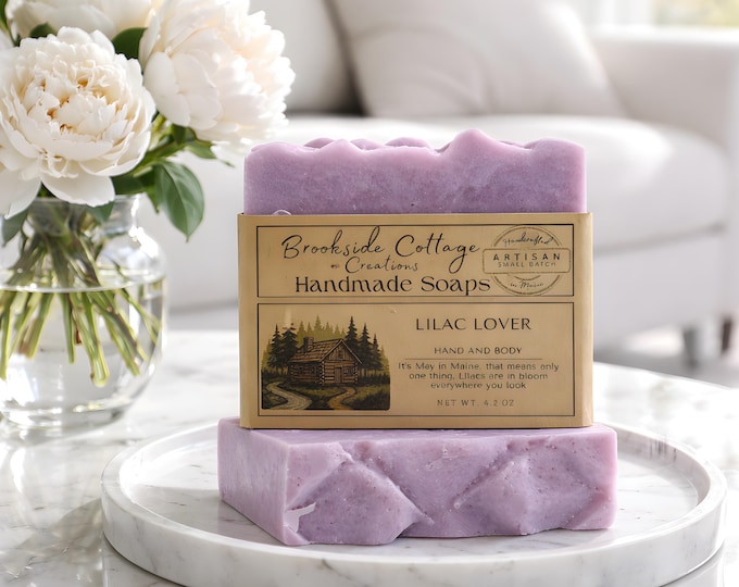 Handmade Lilac Soap Bar | Classic Spring Floral Artisan Maine Made